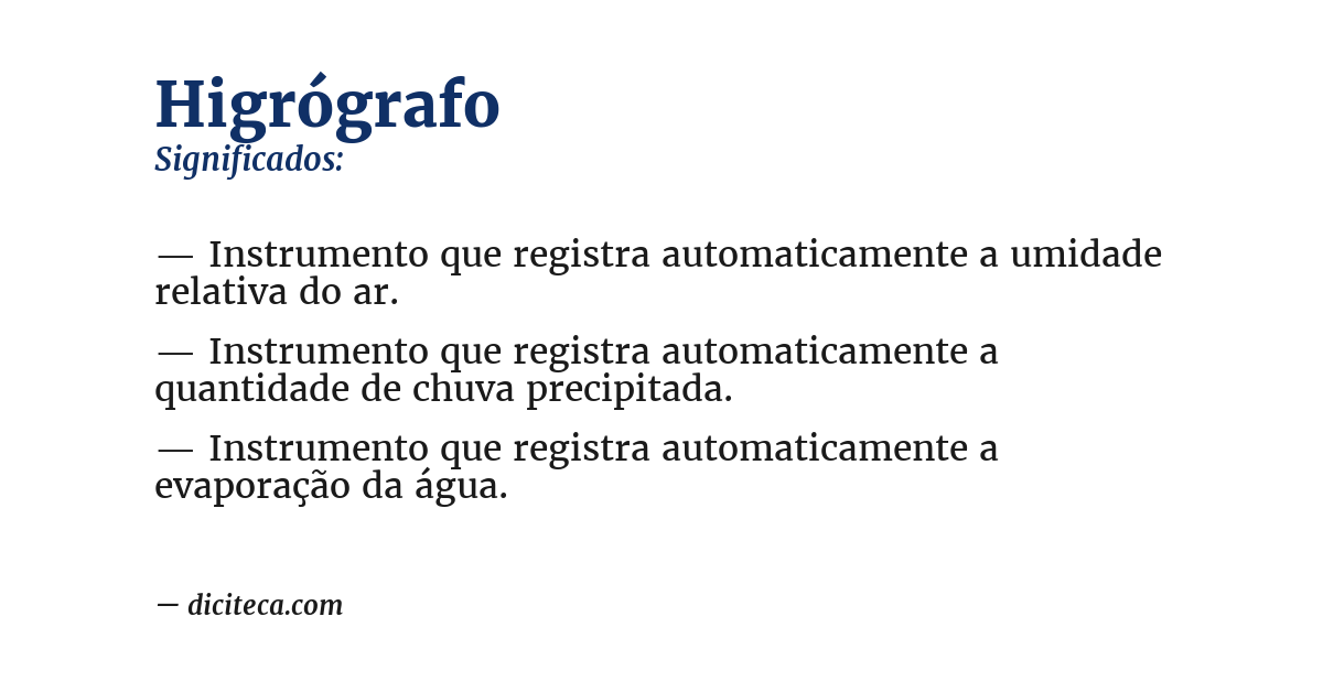 Significado de higrógrafo