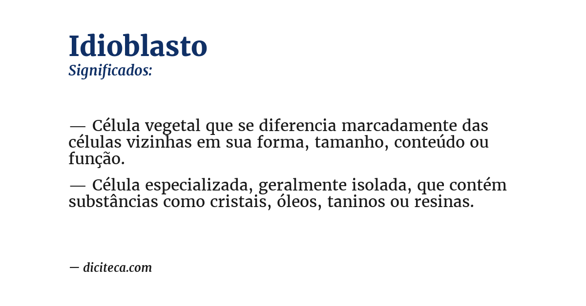 Significado de idioblasto