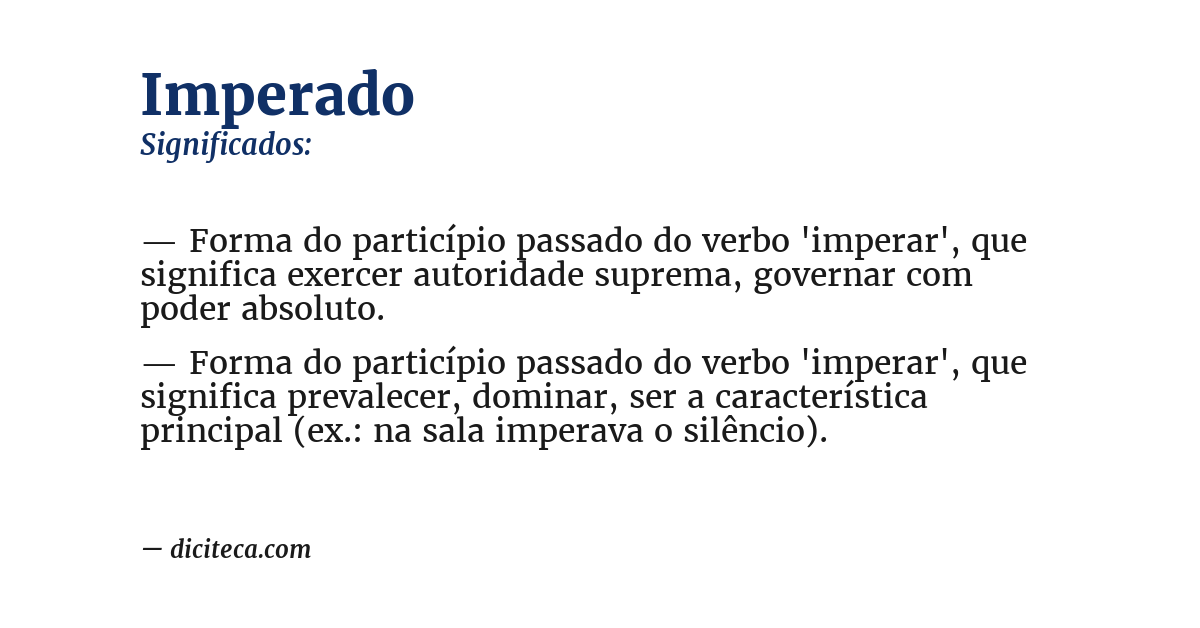 Significado de imperado