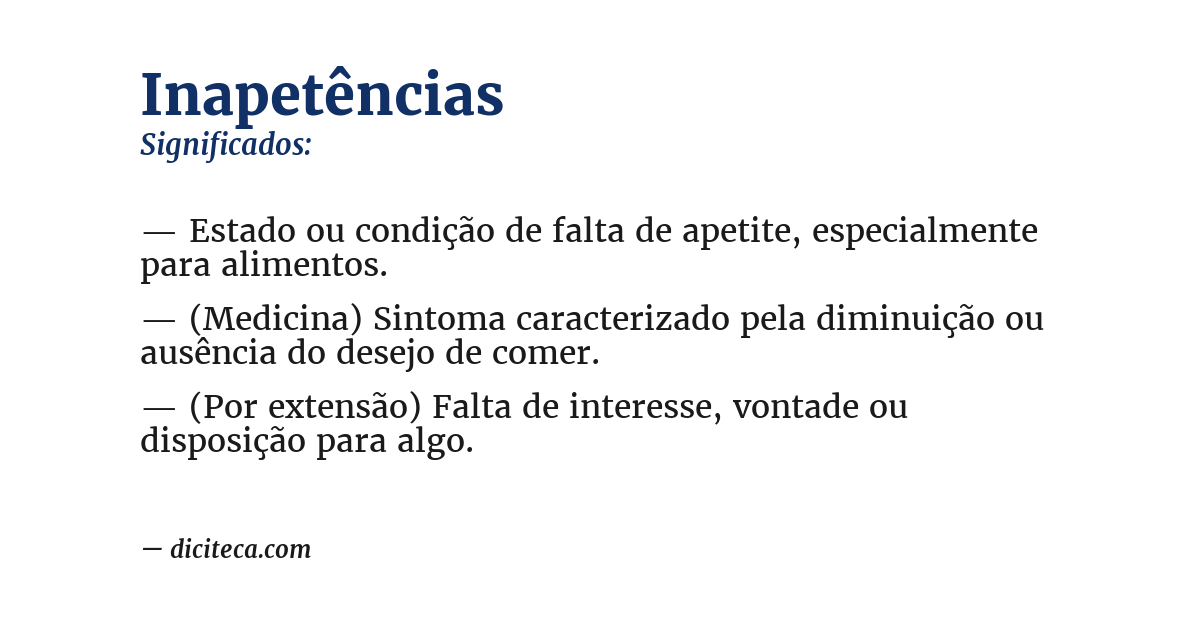 Significado de inapetências