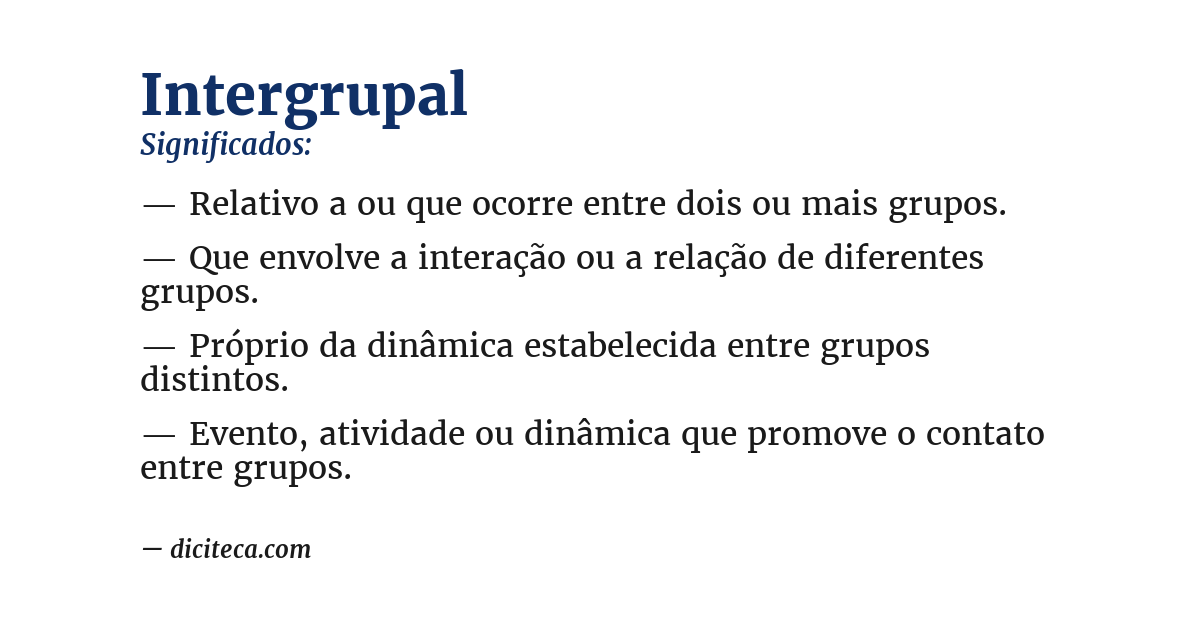 Significado de intergrupal