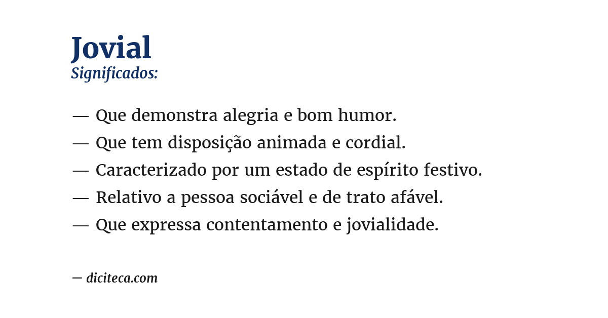 Significado de jovial