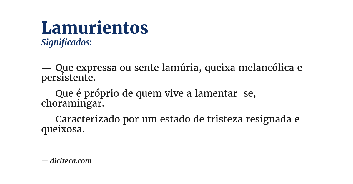 Significado de lamurientos