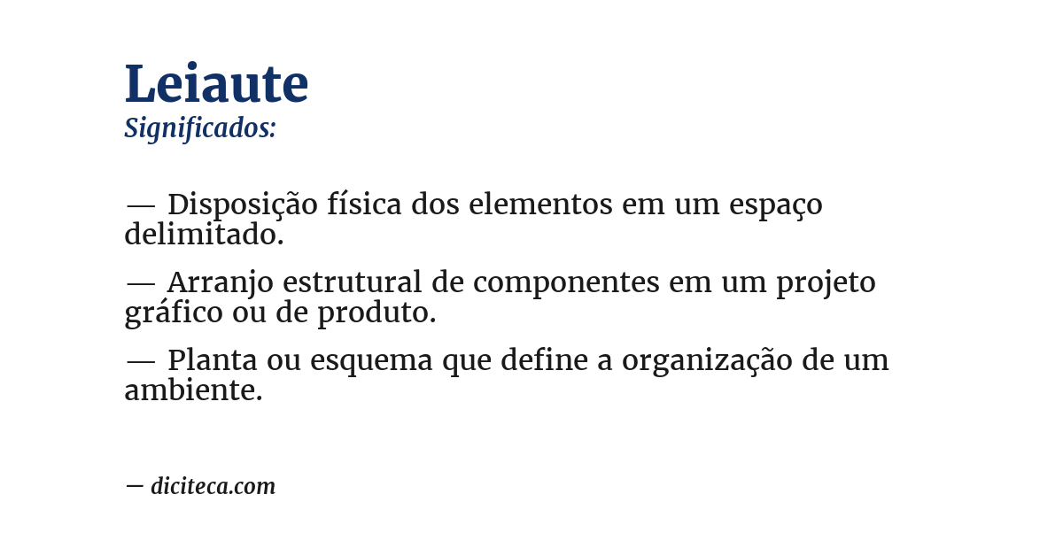 Significado de leiaute