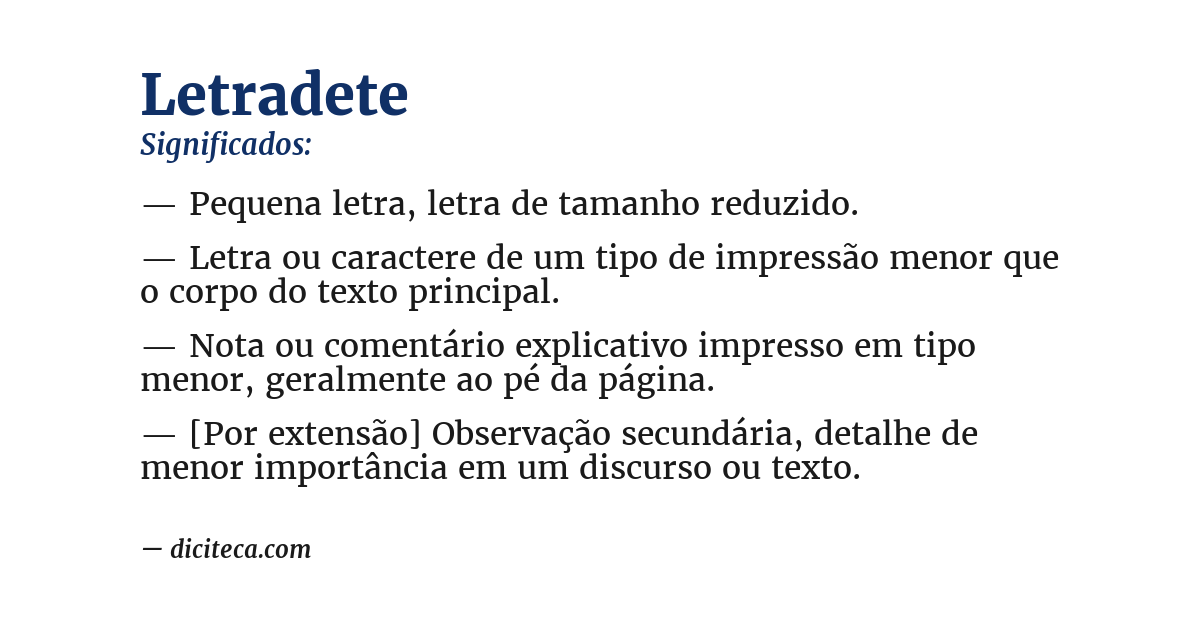 Significado de letradete
