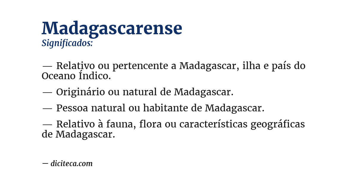 Significado de madagascarense
