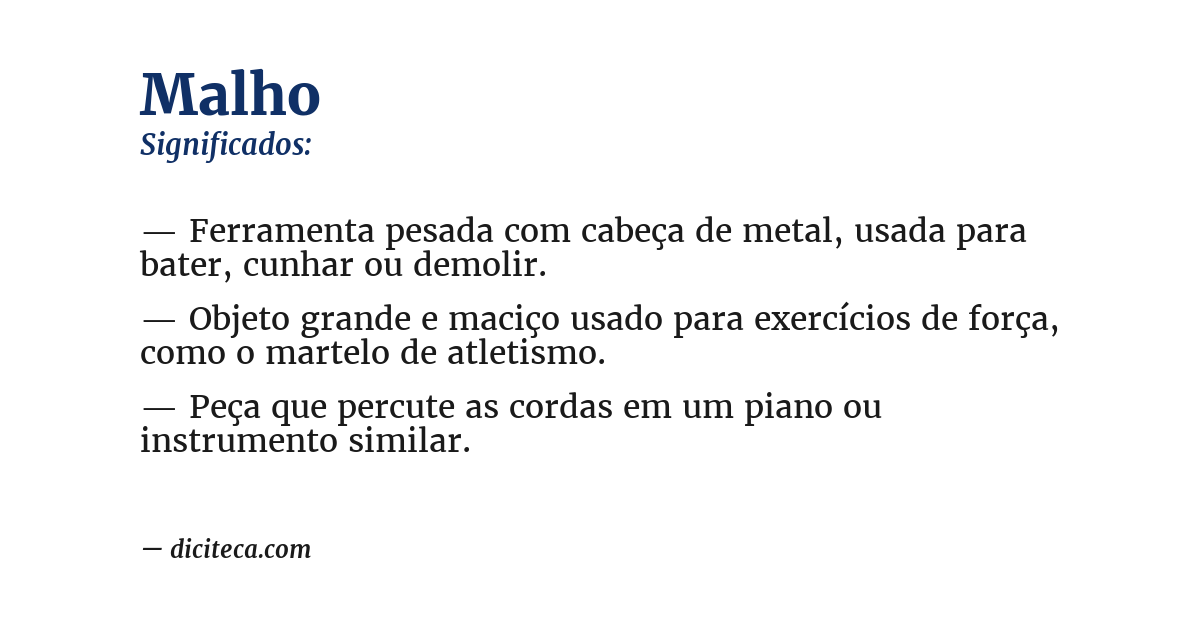Significado de malho