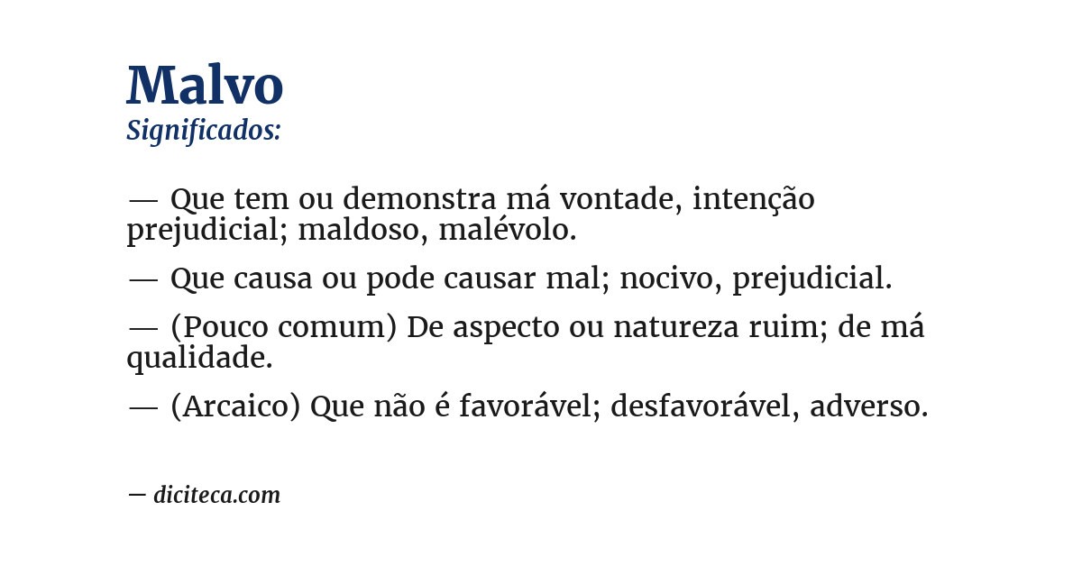 Significado de malvo