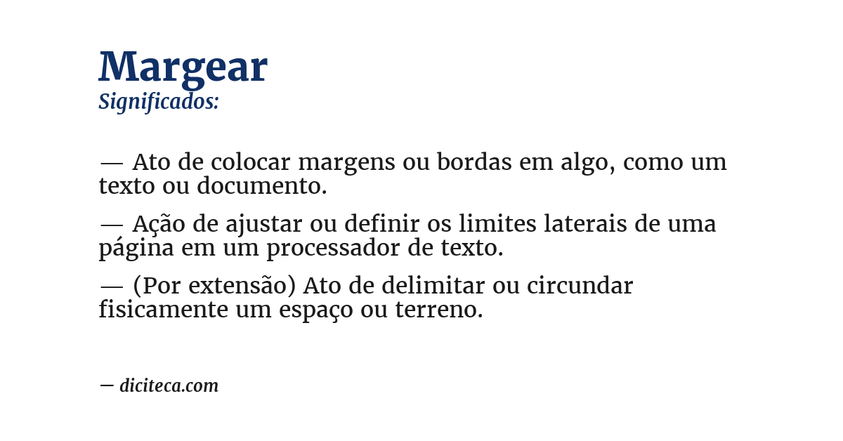 Significado de margear