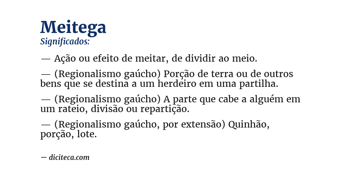 Significado de meitega