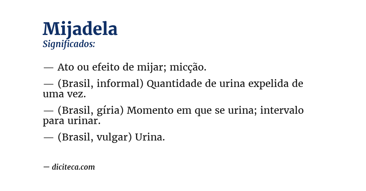 Significado de mijadela