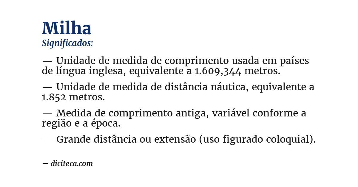 Significado de milha