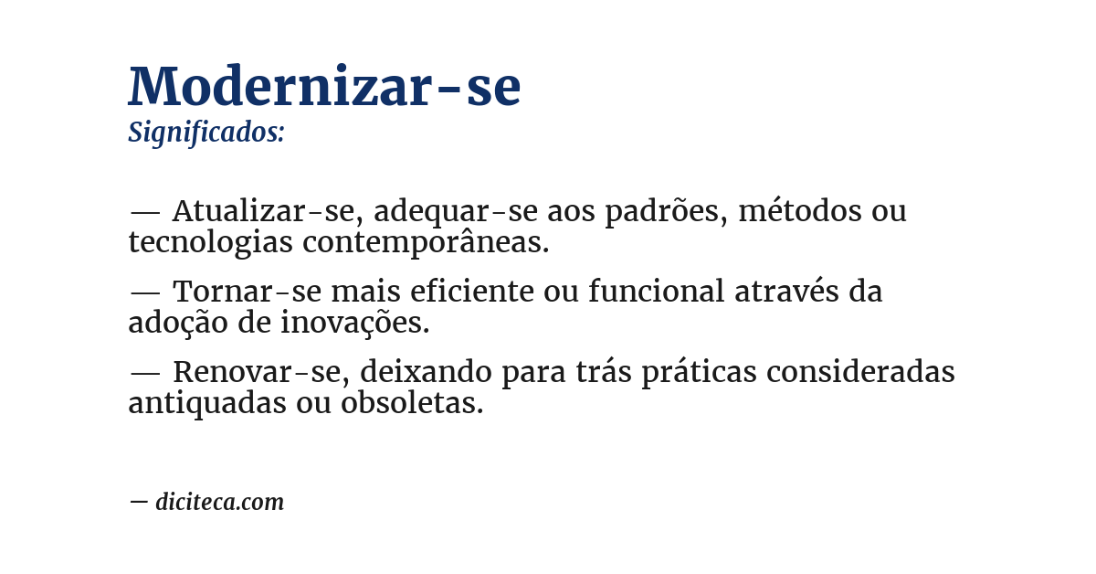 Significado de modernizar-se
