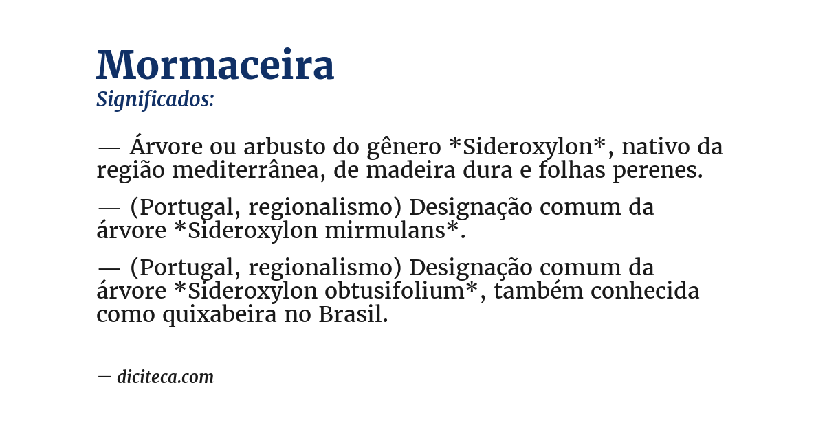Significado de mormaceira
