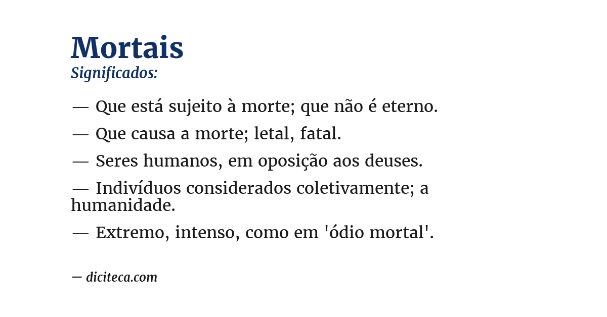 Significado de mortais