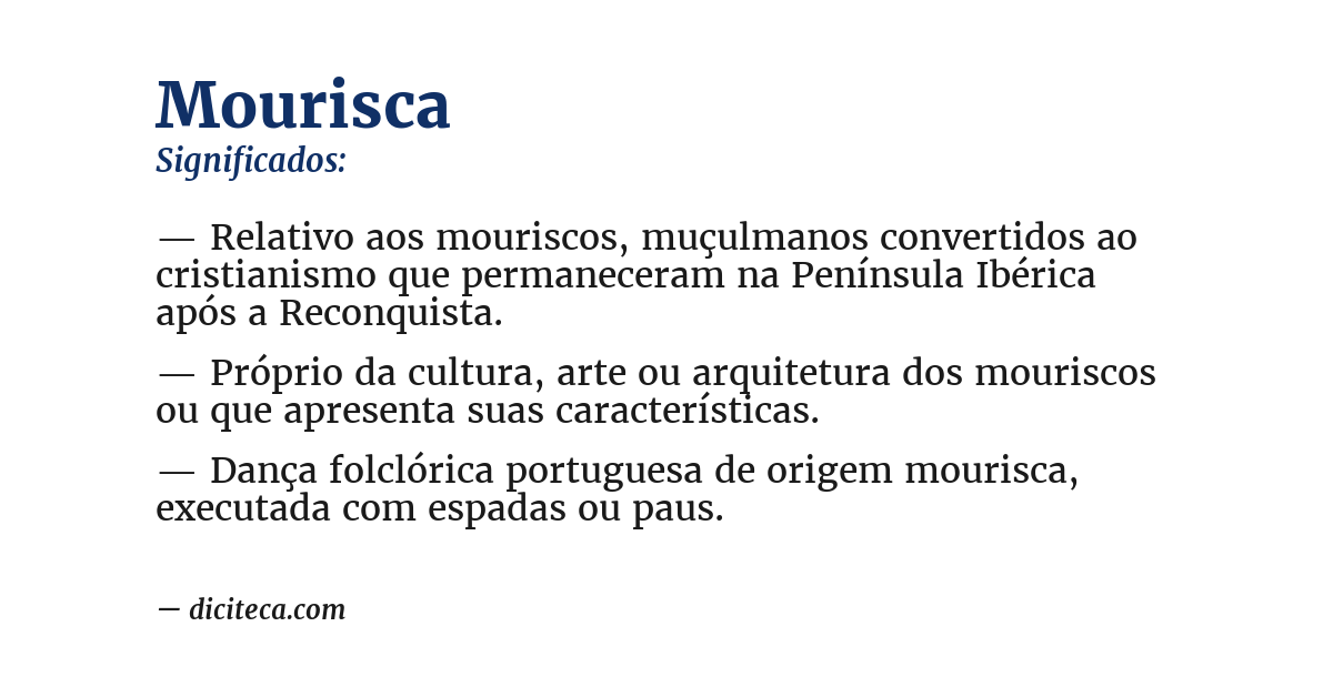 Significado de mourisca