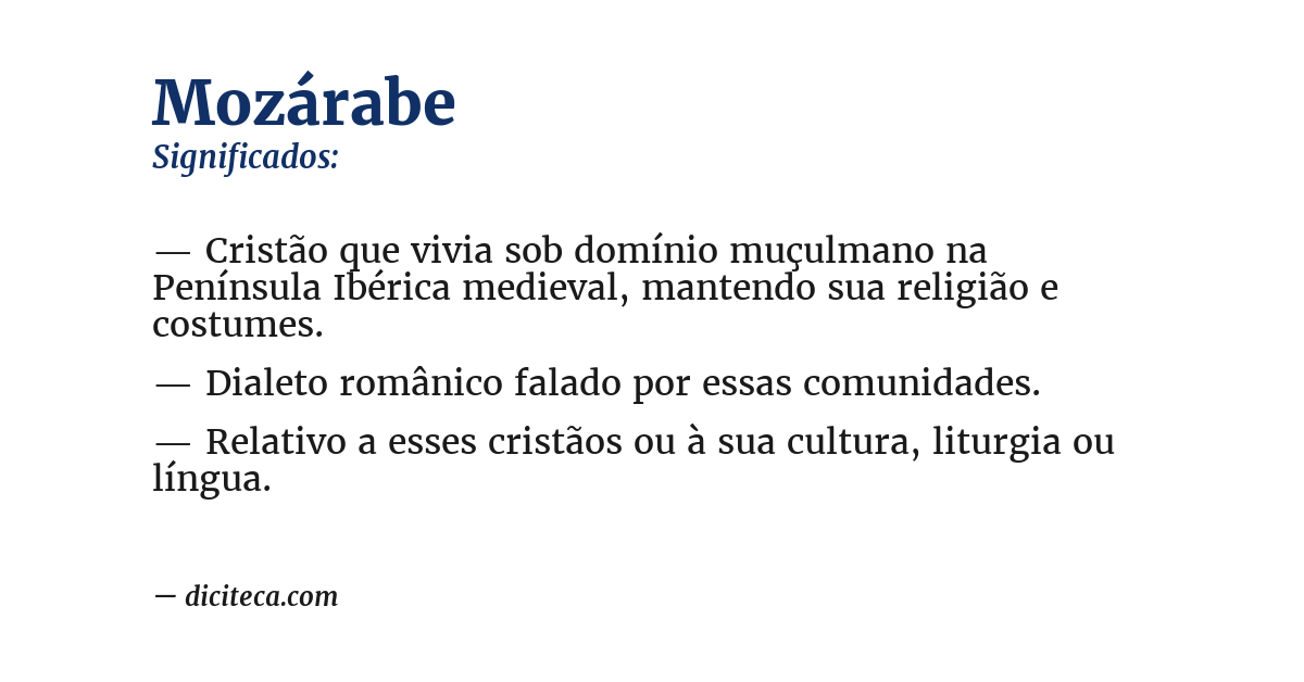 Significado de mozárabe