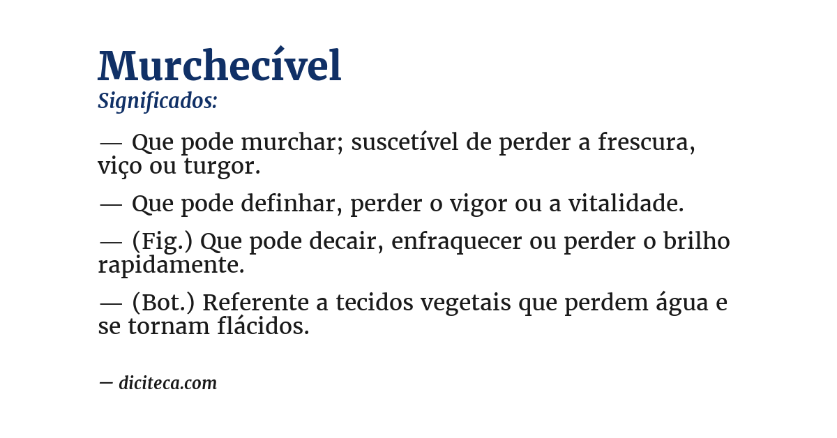 Significado de murchecível