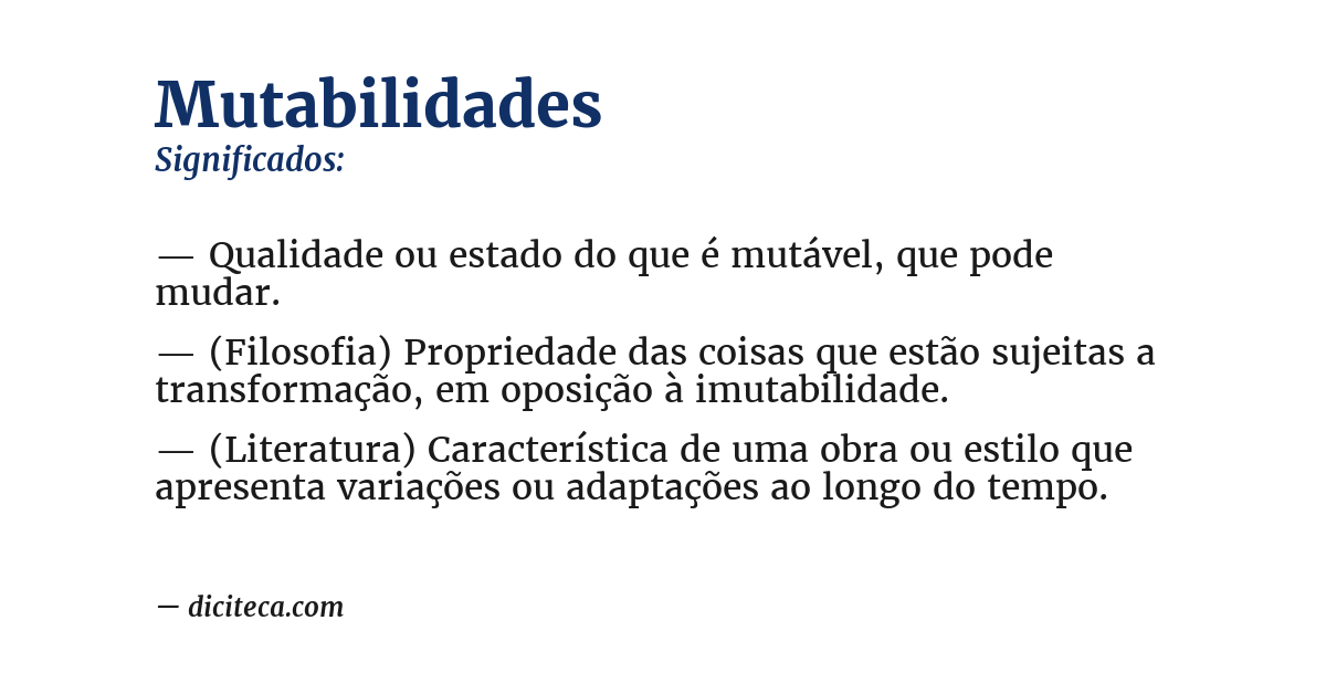 Significado de mutabilidades