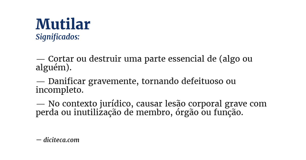 Significado de mutilar