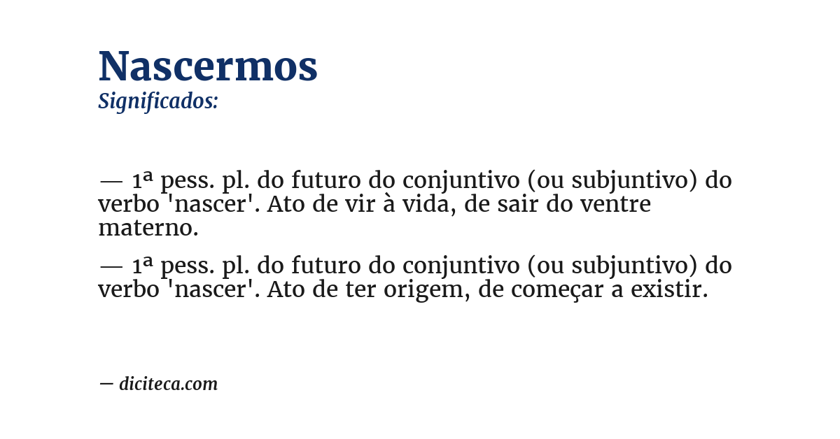 Significado de nascermos