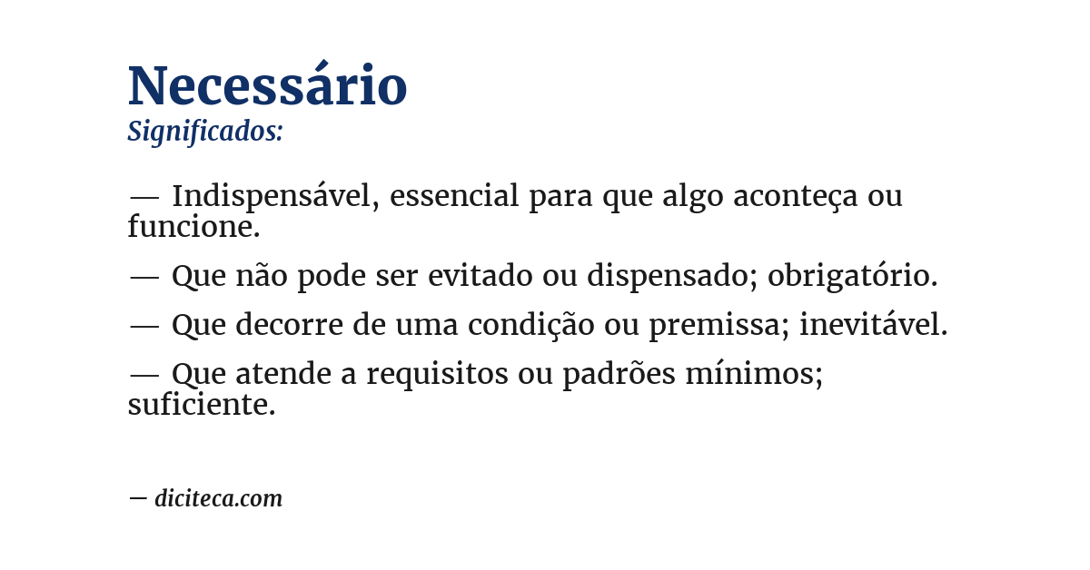 Significado de necessário