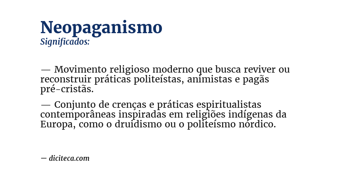 Significado de neopaganismo