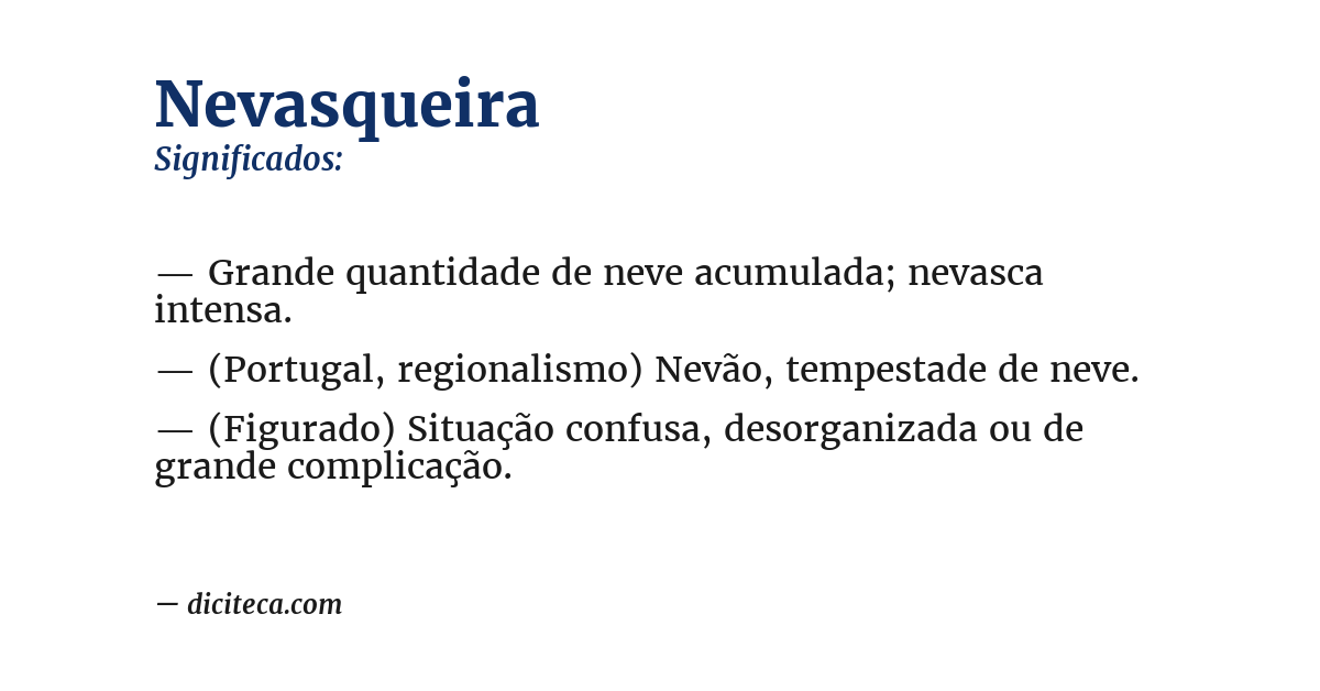 Significado de nevasqueira