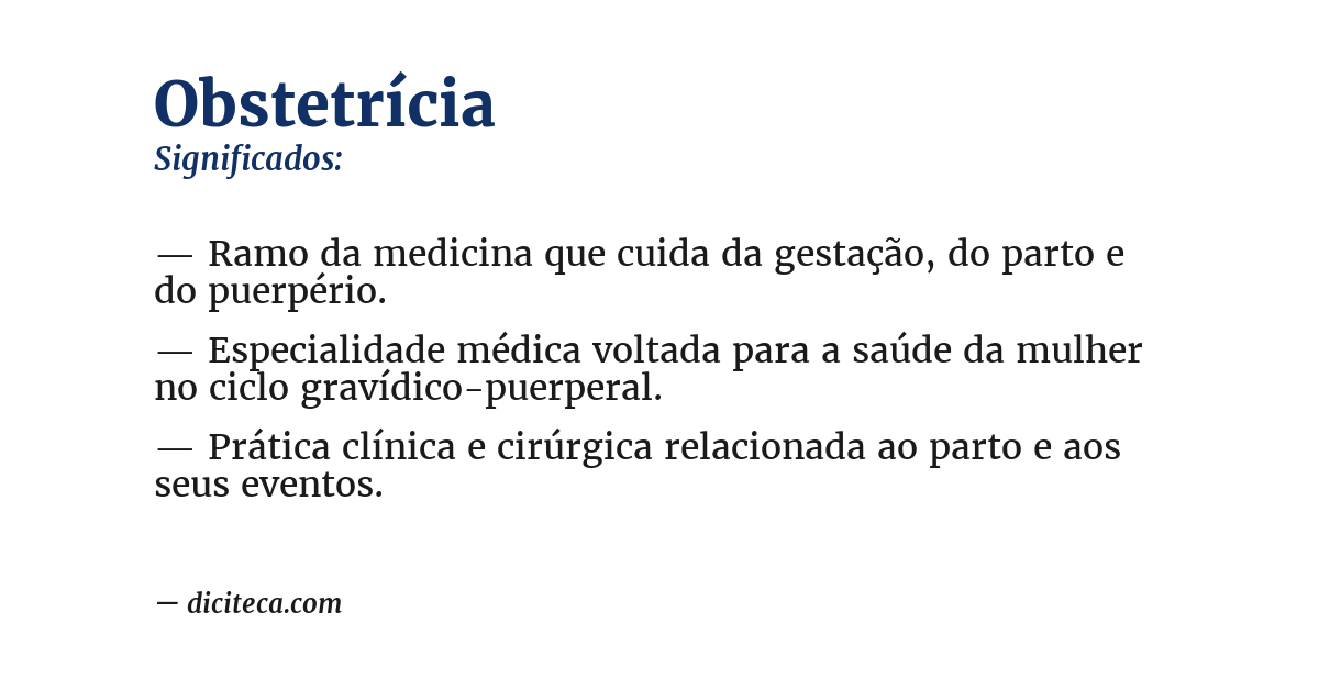 Significado de obstetrícia