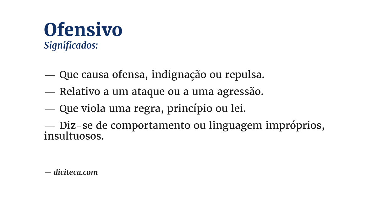Significado de ofensivo