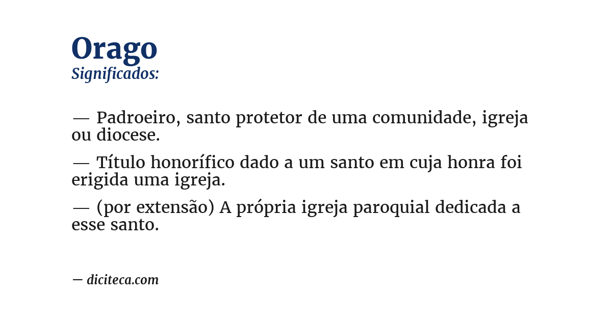Significado de orago