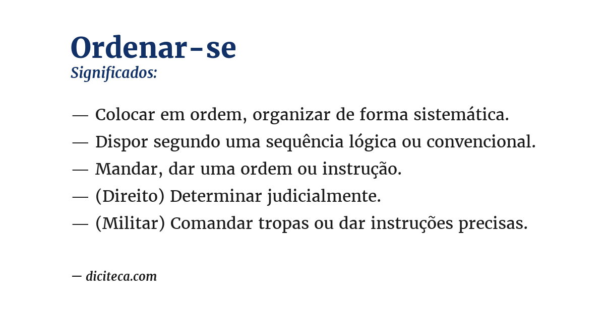 Significado de ordenar-se