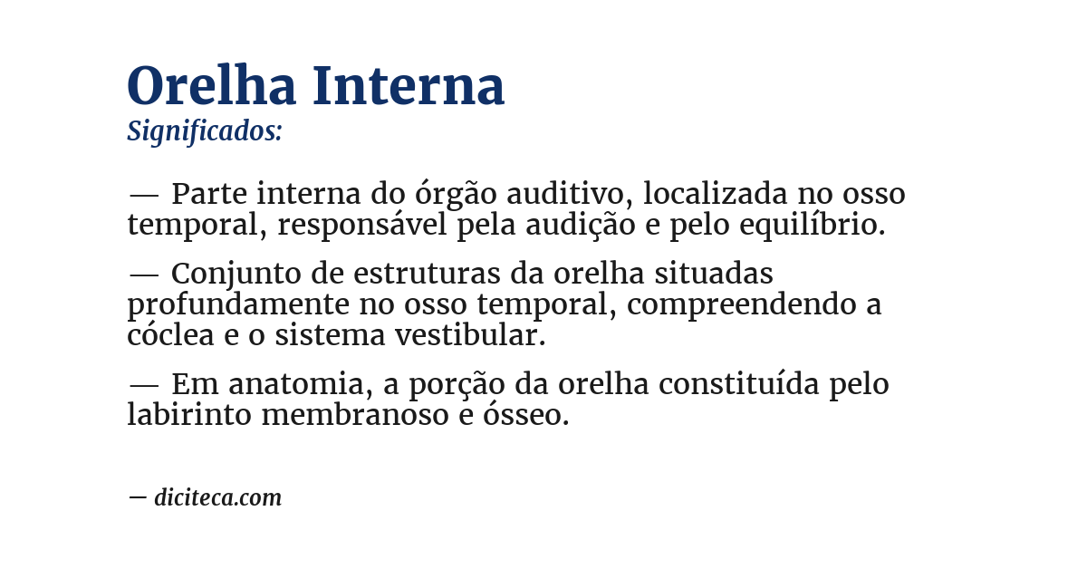 Significado de orelha interna