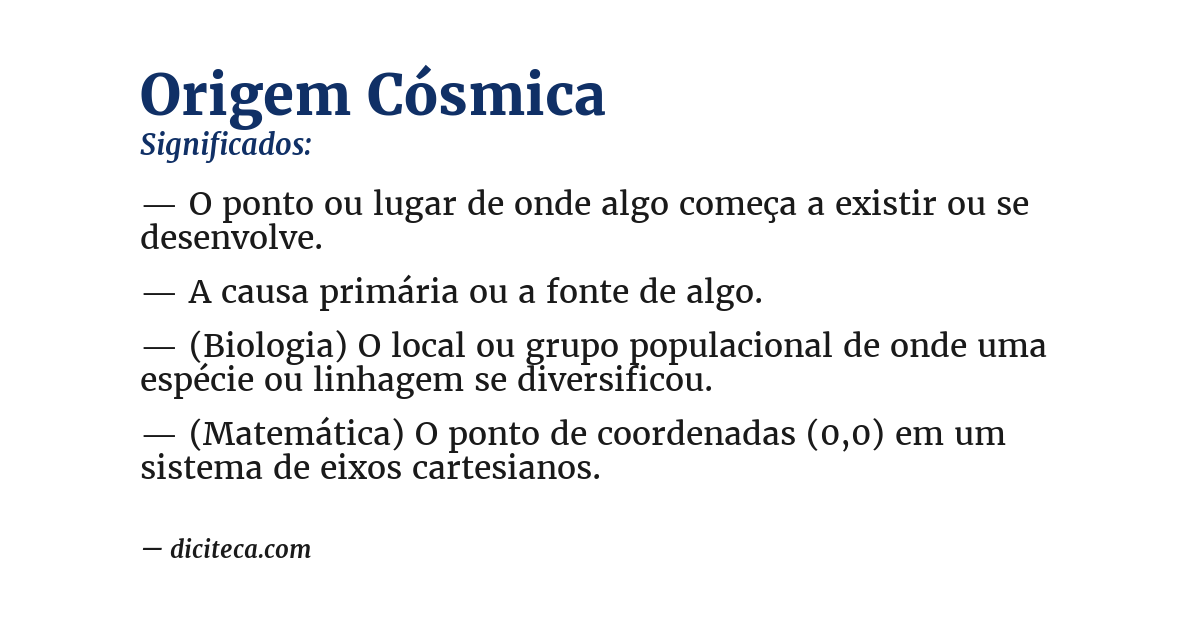 Significado de origem cósmica