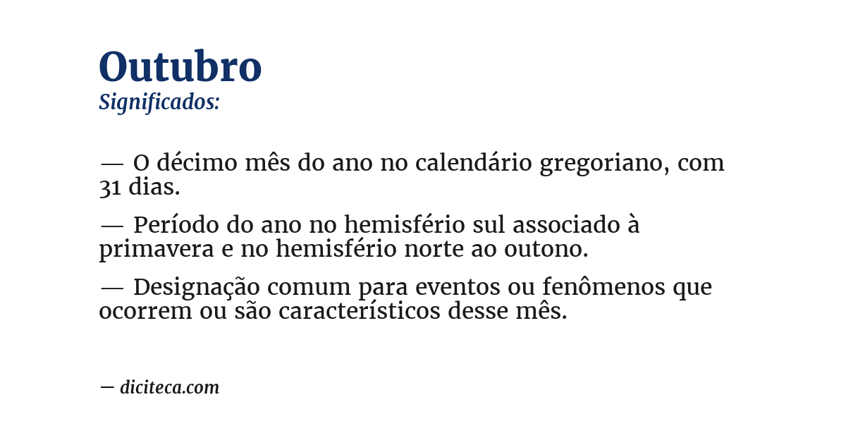 Significado de outubro