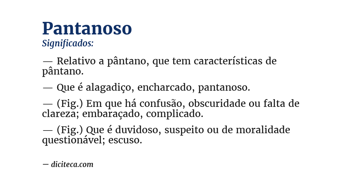 Significado de pantanoso
