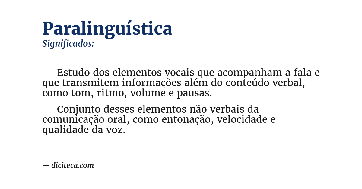 Significado de paralinguística