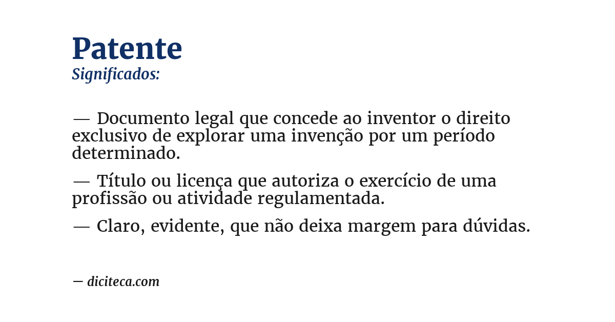 Significado de patente