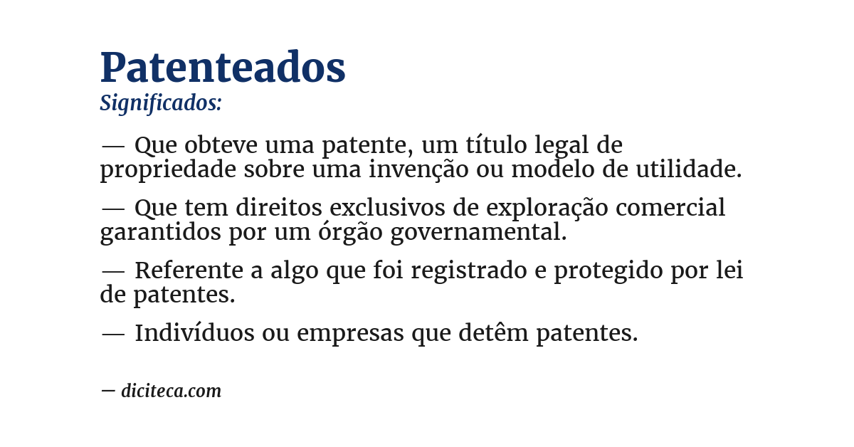 Significado de patenteados