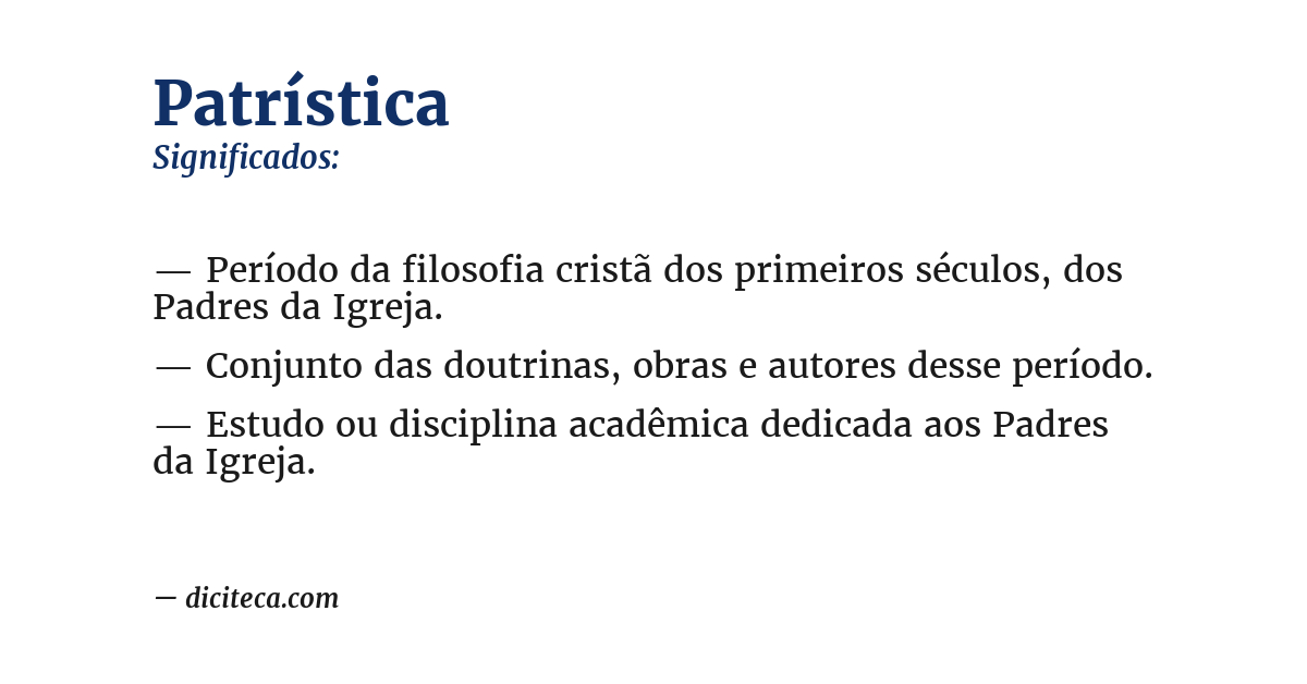 Significado de patrística
