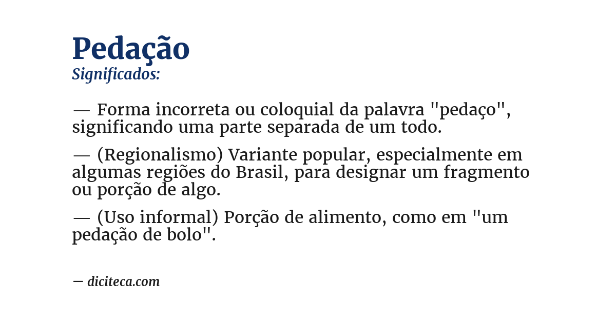 Significado de pedação