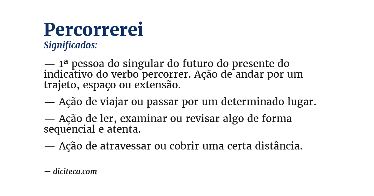 Significado de percorrerei