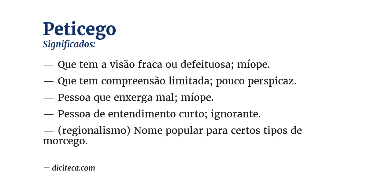 Significado de peticego