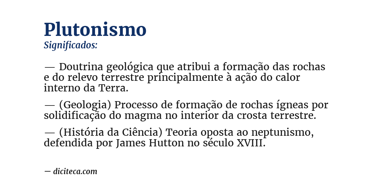 Significado de plutonismo