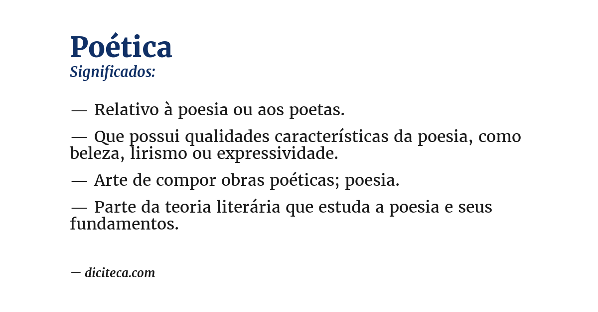 Significado de poética