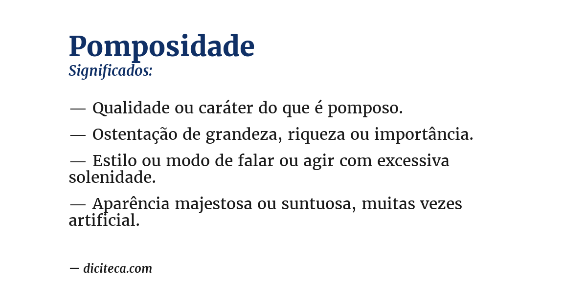 Significado de pomposidade