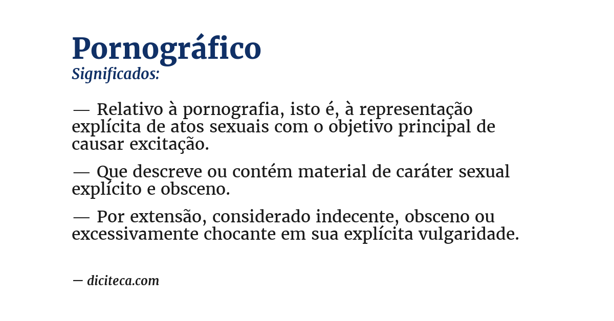 Significado de pornográfico