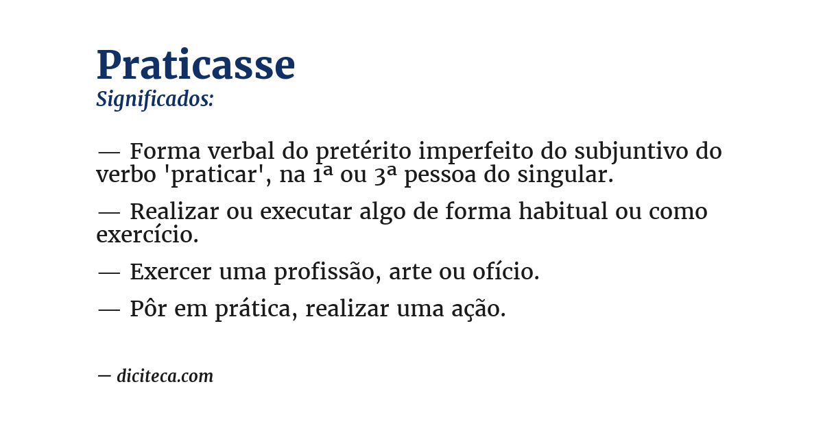 Significado de praticasse