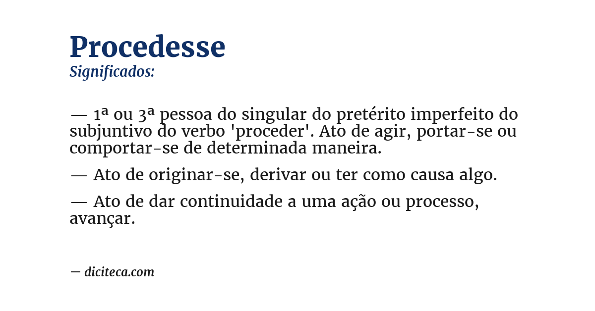 Significado de procedesse