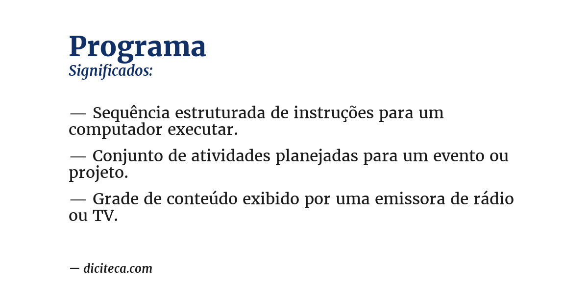 Significado de programa